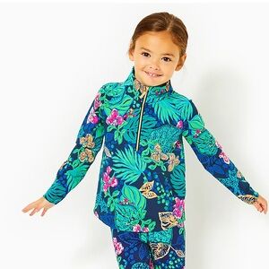 Lilly Pulitzer Girls Little Skipper Popover Low Tide Navy Life Of The Party 8-10